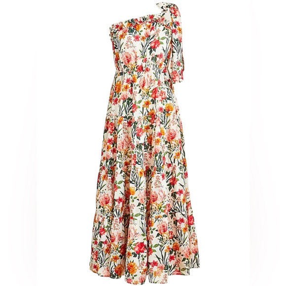 J. Crew Dresses & Skirts - J CREW One Shoulder Beach Maxi Dress In Vintage Floral Size S Tiered Semi Sheer